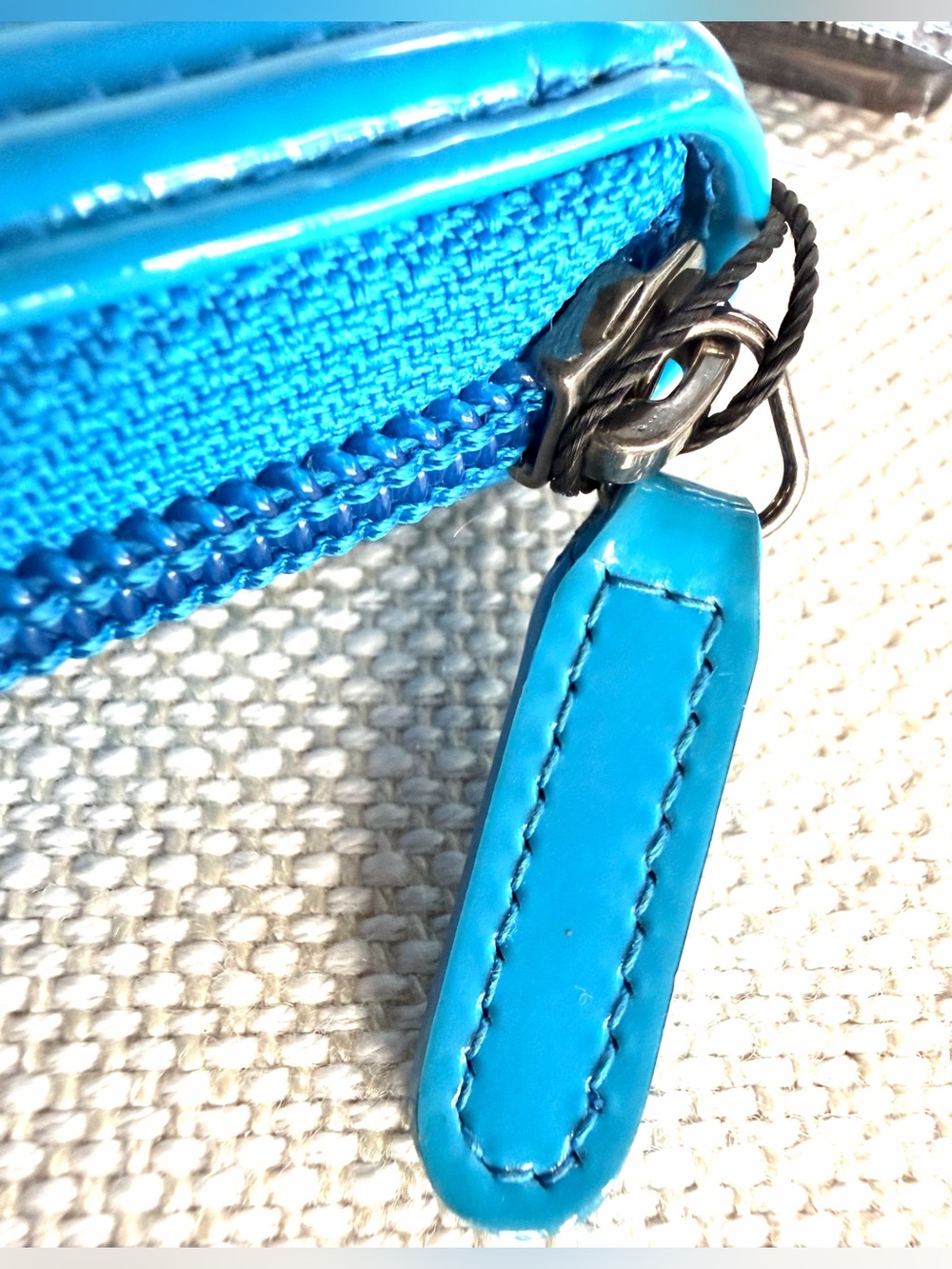 CHANEL RARE Electric Blue Patent Boy Zip Around Long Wallet COA - Picture 13 of 13